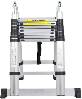 Telescopic Ladder 330LB Load Capacity Durable Extension Ladder with 16 Anti-Slip Pedals