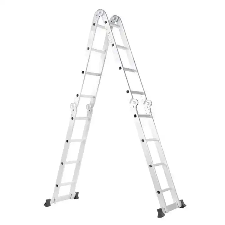 12.5 Ft Multi-Purpose 7 in 1 Extension Ladders, Heavy Duty Scaffold Step Ladder